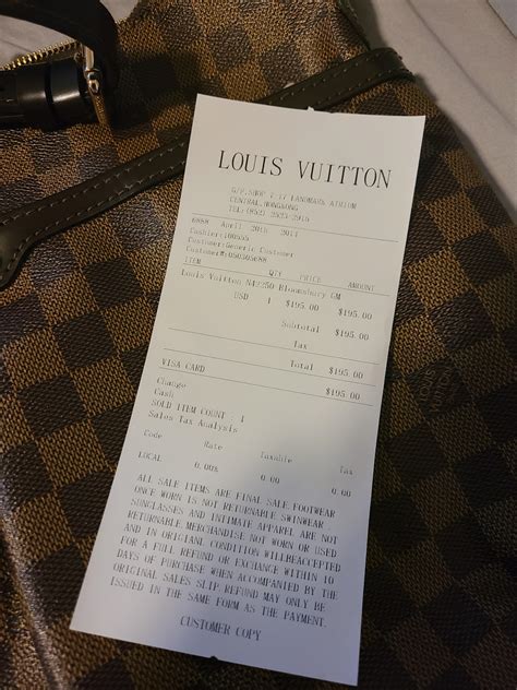 louis vuitton receipt 2023|louis vuitton wallet receipt.